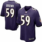 Nike Men & Women & Youth Ravens #59 Brown Purple Team Color Game Jersey,baseball caps,new era cap wholesale,wholesale hats